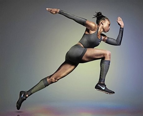 sprinterka Allyson Felixová, pro kterou firma Nike vyvíjí speciální obuv.