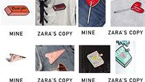 Srovnn prac, vlevo design Tuesday Bassen a v pravy etzce Zara.