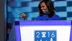 První dáma USA Michelle Obamová vystoupila na demokratickém sjezdu ve...