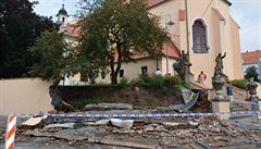 Zničené náměstí i plovárna v Týně nad Vltavou. Bouře napáchala větší škody než povodeň