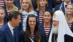 éf Ruského olympijského výboru ukov, Jelena Isinbajevová a ruský patriarcha...
