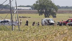 Kus balónu, který se z�ítil v Texasu poblí� m�sta Lockhart.