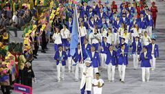 Slavnostní zahájení olympijských her v Riu (výprava Kazachstánu).