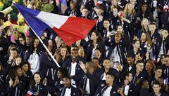 Slavnostní zahájení olympijských her v Riu (výprava Francie vedená obrovitým...