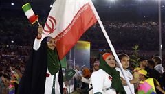 Slavnostní zahájení olympijských her v Riu (výprava Íránu vedená.Zahrou...