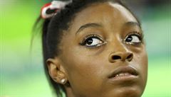 Nepokazit dojem. Americká gymnastka Simone Bilesová pouila na závody výrazné...