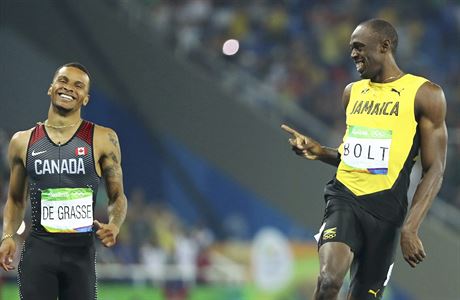 Usain Bolt a Andre De Grasse.
