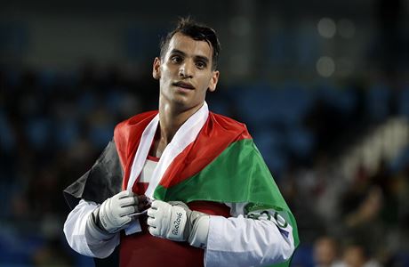 Jordánský taekwondista Ahmad Abughau.
