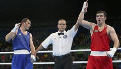 Olympijský box - Uzbek Rustem Tulaganov slaví postup do čtvrtfinále váhy nad 91...