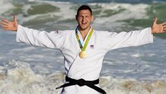 Letní olympijské hry v Riu de Janeiro, 12. srpna. Judista Lukáš Krpálek pózuje...