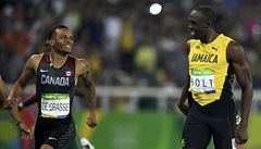 Usain Bolt a Andre De Grasse.