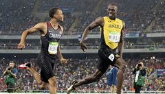 Andre De Grasse a Usain Bolt.