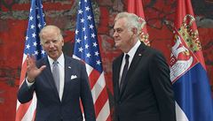 Viceprezident Biden a srbský prezident Nikolic.