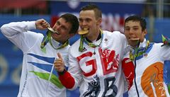 Slovinec Kauzer, Brit Clarke a bronzový Jiří Prskavec na medailovém ceremoniálu. | na serveru Lidovky.cz | aktuální zprávy