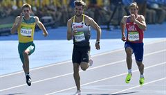 Desetiboja Jií Sýkora pi sprintu v Riu na sto metr.