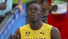 Usain Bolt po svém rozbhu na 100 metr.