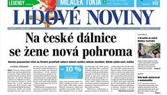 Titulní strana deníku Lidové noviny.