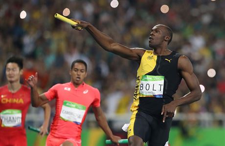 Jamajan Usain Bolt ve tafet na 4x100 metr.
