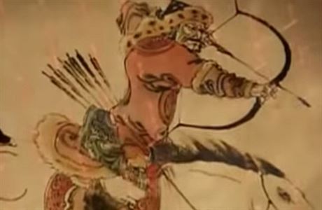 Mongolský bojovník v ínské malb
