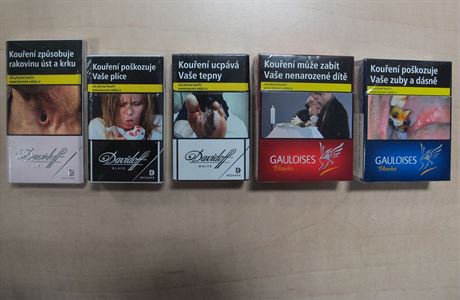 Prvn krabiky cigaret v designu podle evropsk tabkov smrnice
