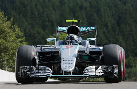 Nico Rosberg bhem kvalifikace na Velkou cenu Belgie.