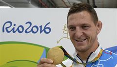 Zlatý judista Luká Krpálek na tiskové konferenci medailist z olympijských her...