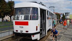 V Brn dojezdily tramvaje s íslem linky na plastové ceduli.
