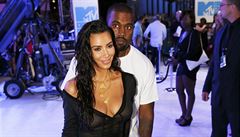Kim Kardashian a Kanye West dorazili na pedávání cen MTV v New Yorku
