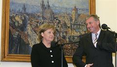 Angela Merkelová a Mirek Topolánek v roce 2007.