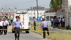 Vyetování v Bikeku u ínské ambasády, kde zaútoil sebevraedný atentátník.