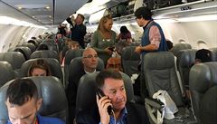 Pasaéi prvního komerního letu JetBlue na trase Fort Lauderdal-Santa Clara.
