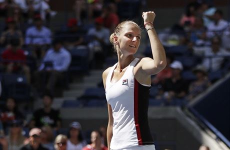 Karolína Plíková slaví postup do semifinále US Open.