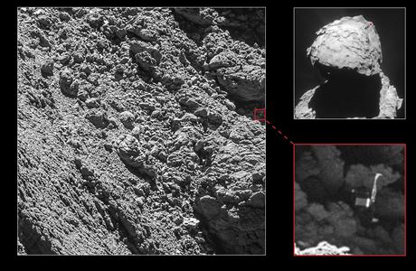 Sonda Rosetta poídila první snímky robota Philae od zahájení mise.