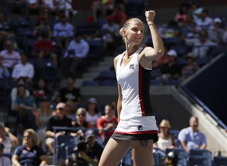Karolína Plíšková slaví postup do semifinále US Open.