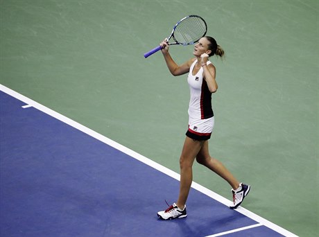 Karolína Plíková po vyhraném semifinále nad Serenou Williamsovou.