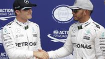 Nico Rosberg a Lewis Hamilton po kvalifikaci na Velkou cenu Itlie