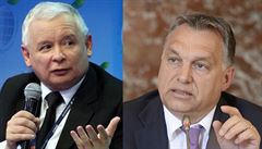 Lídr polské vládní strany PiS Jaroslav Kaczyński a maďarský premiér Viktor...