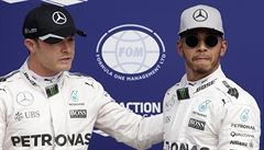 Nico Rosberg a Lewis Hamilton po kvalifikaci na Velkou cenu Itálie