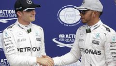 Nico Rosberg a Lewis Hamilton po kvalifikaci na Velkou cenu Itálie