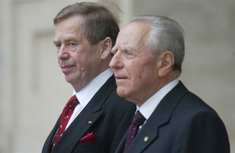 Bývalý italský prezident Carlo Azeglio Ciampi a Václav Havel