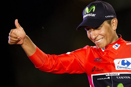 Nairo Quintana je na Vueltě poprvé letos v červeném.