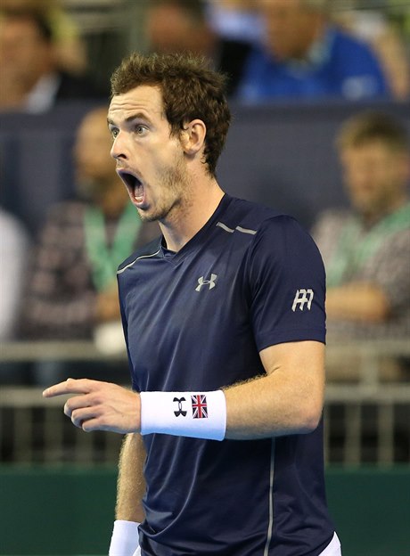 Andy Murray v semifinále Davis Cupu proti Argentin.