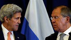 Americk ministr zahrani John Kerry a rusk ministr zahrani Sregej Lavrov...