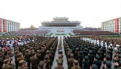Na Kim Ir-senov námstí slaví socialistický lid úspch jaderného testu