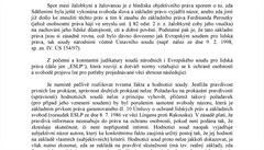10. strana rozsudku v kauze Peroutka, který dorazil na Hrad.