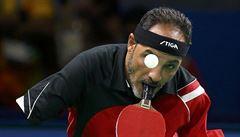 Egyptský stolní tenista Ibrahim Hamadtou na paralympiád v Riu.