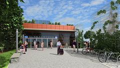 Exteriér stanice Olbrachtova z roku 2011..