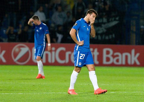 Zklamaný Milan Baro po poráce Liberce od PAOK Solu.