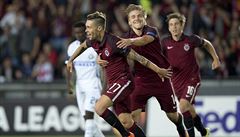 AC Sparta Praha - Inter Milán. Václav Kadlec s Martinem Frýdkem slaví první...