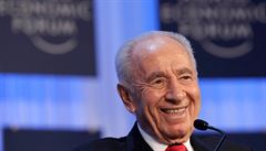 imon Peres na roním setkání Svtového ekonomického fóra.